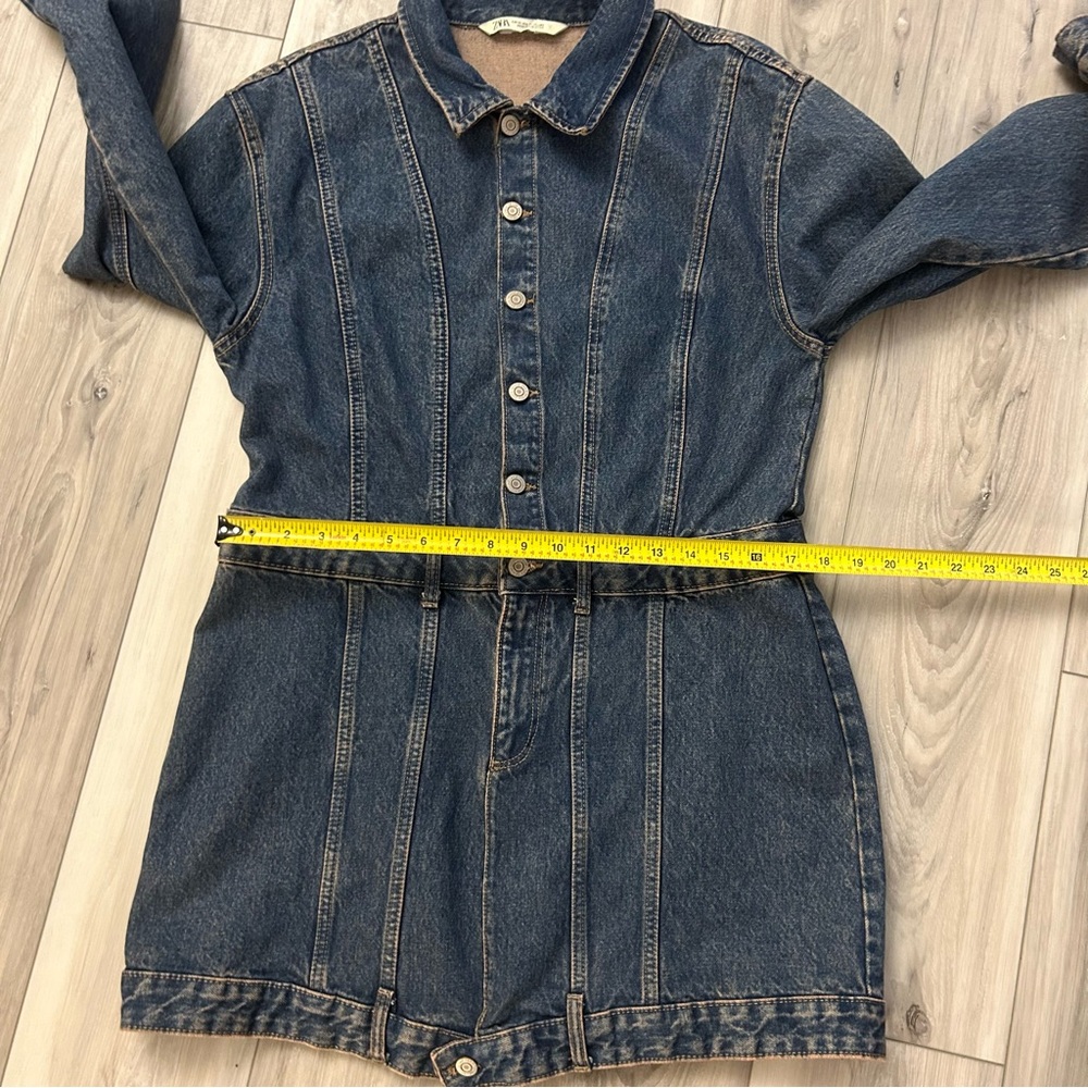 Zara Denim TRF Dress Size XL Blue EUC - Picture 5 of 11